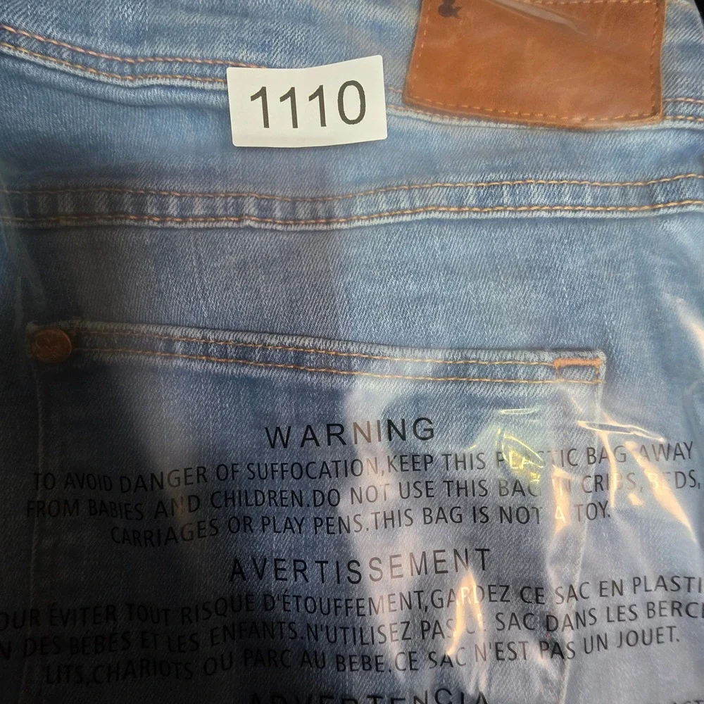 H&M &Denim Super Skinny Super Low Waist Jeans Light Wash Blue 33/32